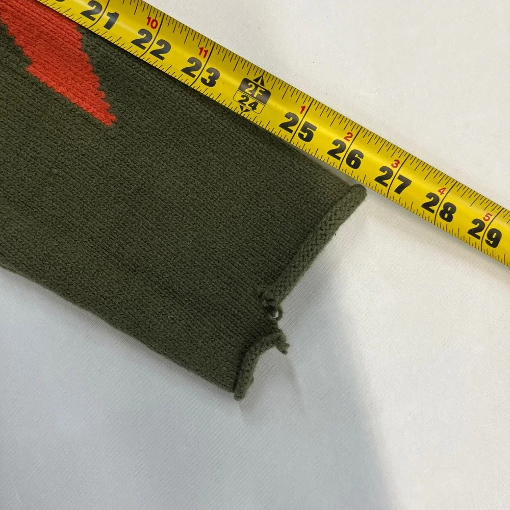 Off-White Sweater Mens Olive Orange Arrows Streetwear Large